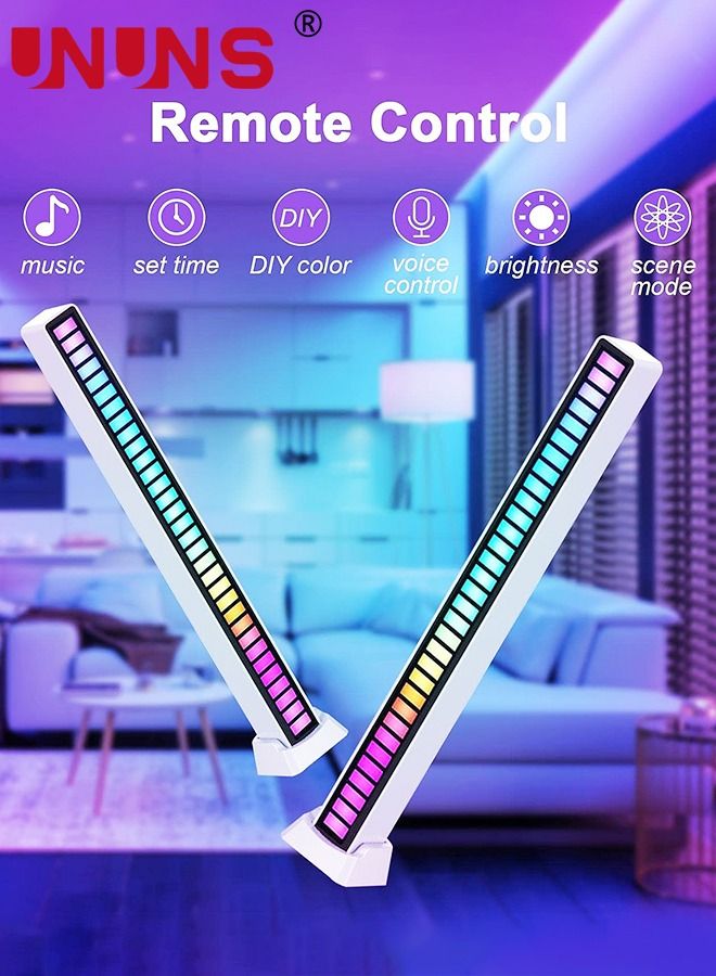 UNUNS RGB Music Rhythm Light,App Control 32 Bit Music Level LED Lights,USB Powered,Rhythm Light Bar For Car Game Room Desktop Black - Image 2