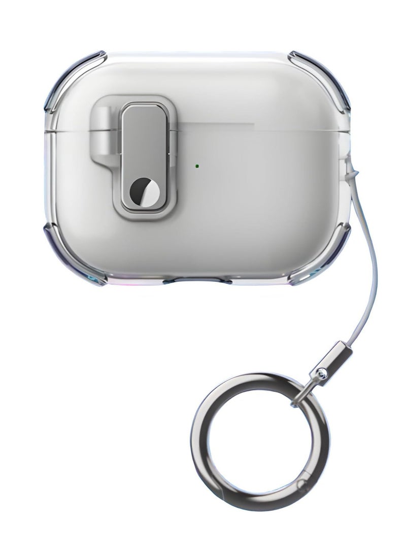 Case Compatible with AirPods pro 2 Case (2022/2023) Cover Automatic Switch Lock, Clip Protective Hard Shell with Carabiner (Clear) - Image 1