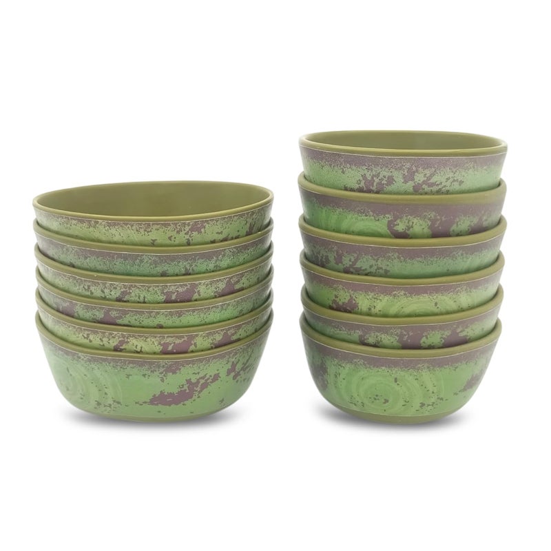 SUPERWARE Food Grade Melamine Dinner Set Rastik Q Olive Green Matt 24 pcs Dinnerware Tableware Stain Free Glazed - Image 4