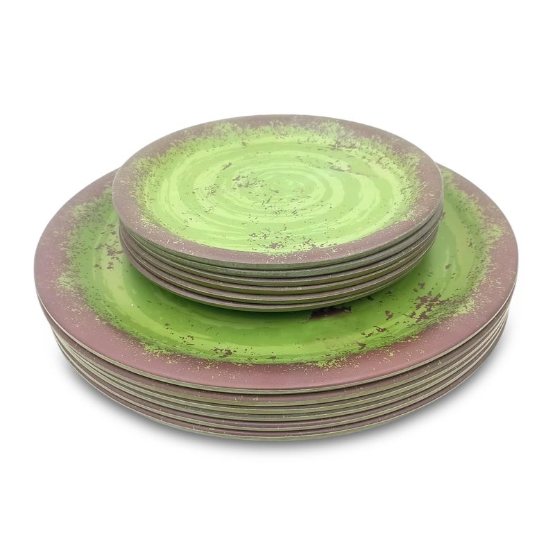 SUPERWARE Food Grade Melamine Dinner Set Rastik Q Olive Green Matt 24 pcs Dinnerware Tableware Stain Free Glazed - Image 2