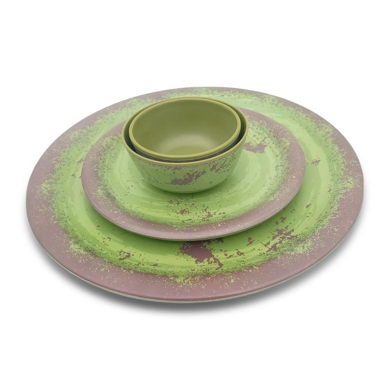 SUPERWARE Food Grade Melamine Dinner Set Rastik Q Olive Green Matt 24 pcs Dinnerware Tableware Stain Free Glazed - Image 3