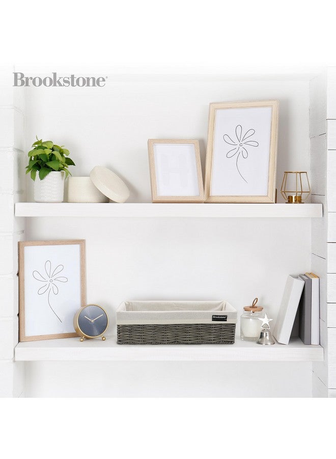BROOKSTONE [2 PACK SET] Wicker Storage Basket, Boho Organization and Storage Container, Decorative Shelf Bin, Over the Toilet Paper Reserve, Suitable for Any Home Décor Style - Image 2