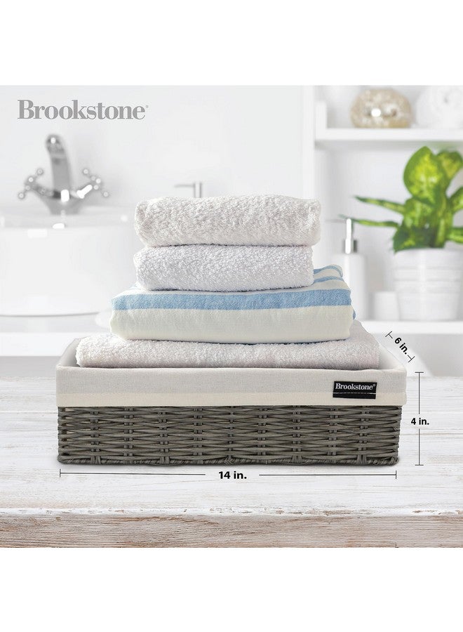 BROOKSTONE [2 PACK SET] Wicker Storage Basket, Boho Organization and Storage Container, Decorative Shelf Bin, Over the Toilet Paper Reserve, Suitable for Any Home Décor Style - Image 3