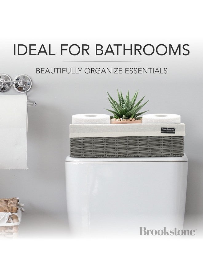 BROOKSTONE [2 PACK SET] Wicker Storage Basket, Boho Organization and Storage Container, Decorative Shelf Bin, Over the Toilet Paper Reserve, Suitable for Any Home Décor Style - Image 1