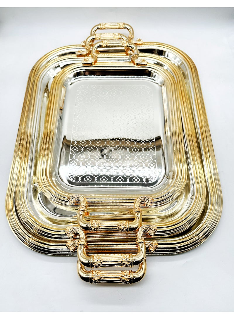 السيف  طقم تباسي 3 قطع ستانلس ستيل مذهب فاخر - Image 1