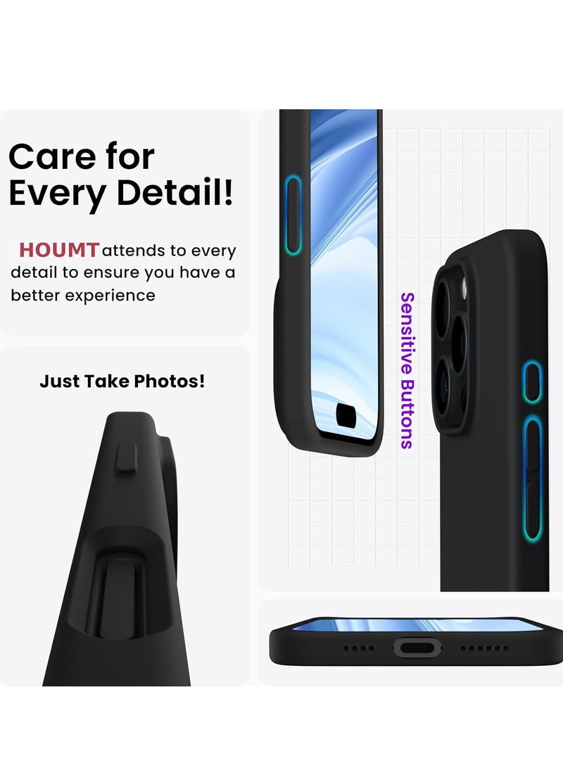 iPhone 16 Pro Max Black Liquid Silicone Case - Soft Shockproof TPU Protection - Image 5