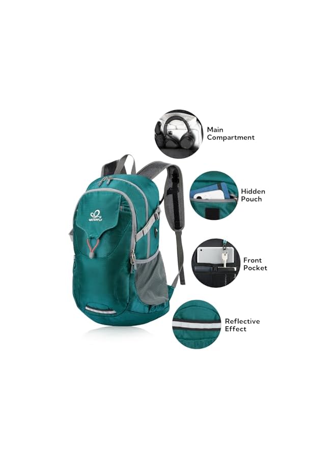 WATERFLY Lightweight Packable Hiking Backpack: 30L Foldable Travel Daypack Ultralight Camping Day Pack For Woman Man - Image 2
