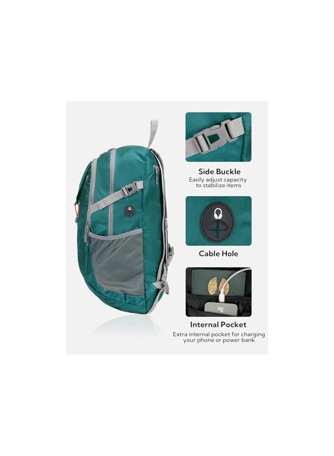 WATERFLY Lightweight Packable Hiking Backpack: 30L Foldable Travel Daypack Ultralight Camping Day Pack For Woman Man - Image 3