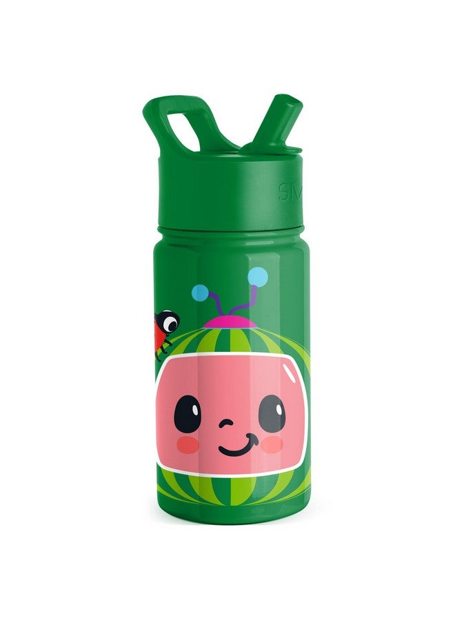 Simple Modern زجاجة ماء بسيطة وعصرية للأطفال من سممت مع غطاء قشة | كوب ستانلس ستيل 14 أونصة معزول للأطفال، المدرسة | كوكوميلون بطيخ - Image 1