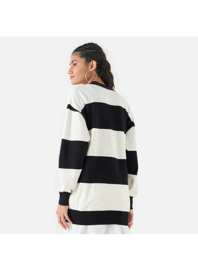 SP Characters Mickey Mouse Print Longline Cardigan with Long Sleeves and Pockets  - Image 2