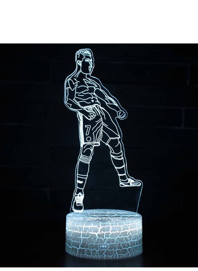 althiqahkey Anime 3D Light Football Player Lamp for Home Decor Birthday Gift Manga Football Player LED Night Lamp Touch and Remote Mode Ronaldo 7 - Image 1