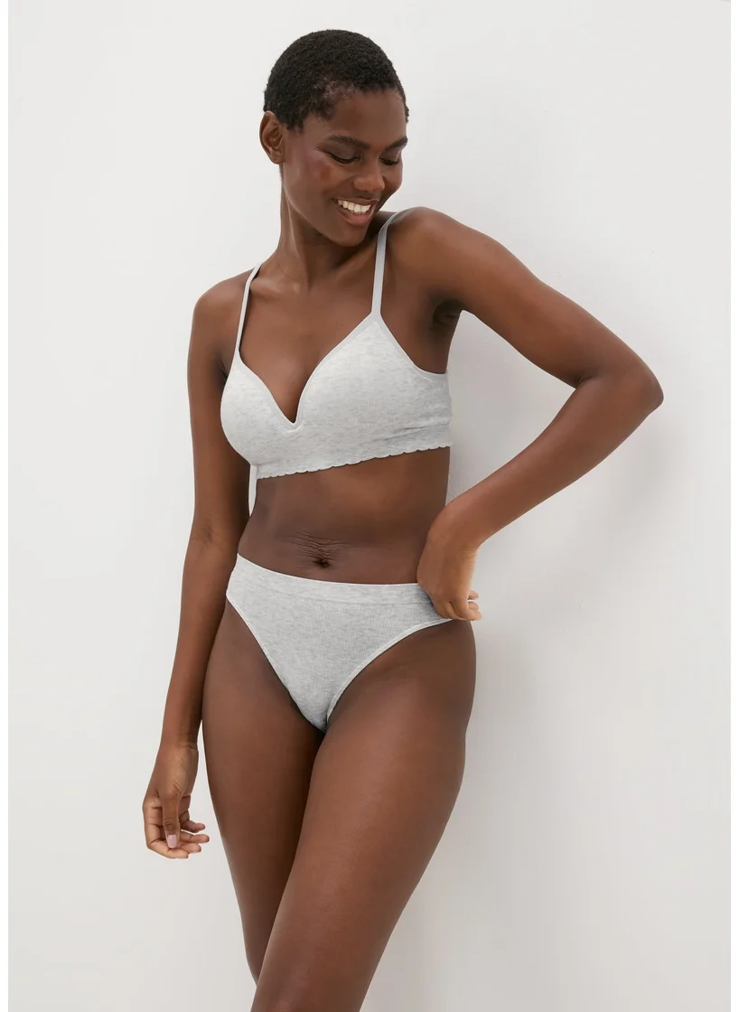 Matalan Grey Seamless Brazilian Knickers