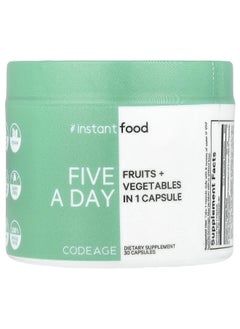 Codeage Codeage, Five A Day, Fruits + Vegetables in 1 Capsule, 30 Capsules  - Image 1