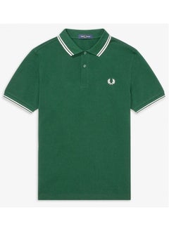 FRED PERRY Essential Logo Printed Polo Shirt Green  - Image 1
