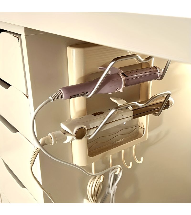 Double Layer Cream Wall Mounted Hair Clipper Holder No Drilling Required - Image 2