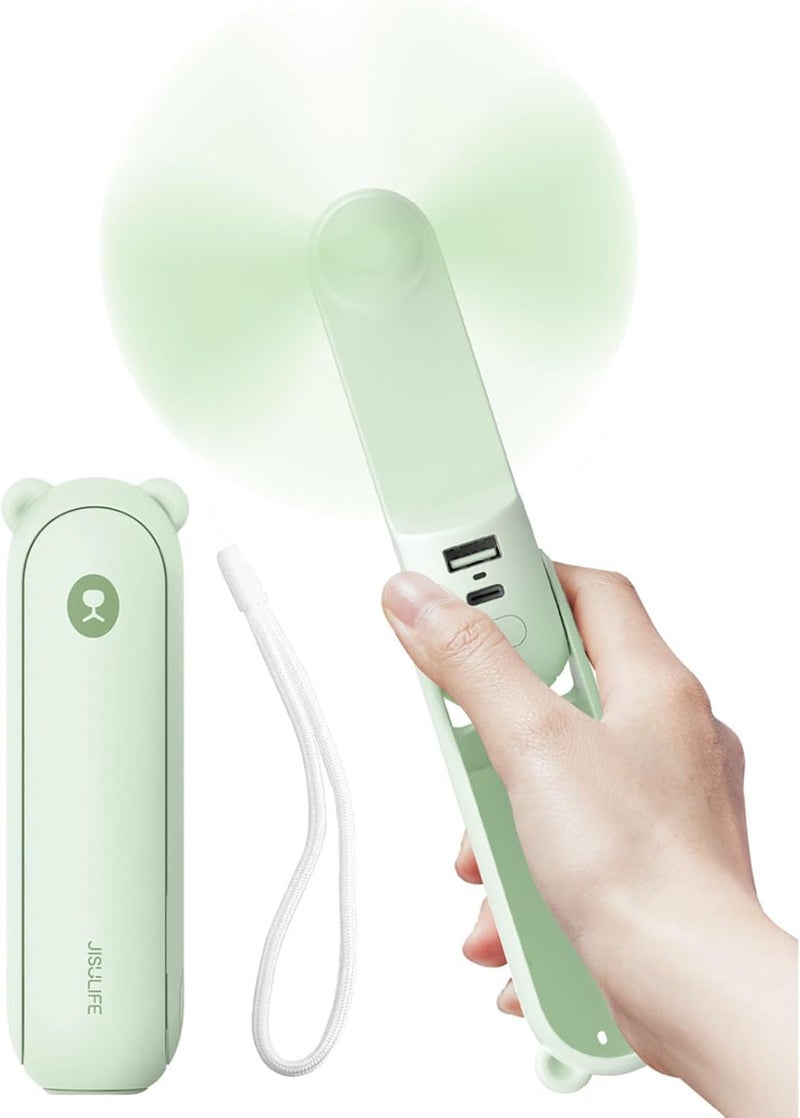 JISULIFE Jizlife Handheld Portable Fan with 4500mAh Power Bank, Up to 37 Hours Runtime - Image 1