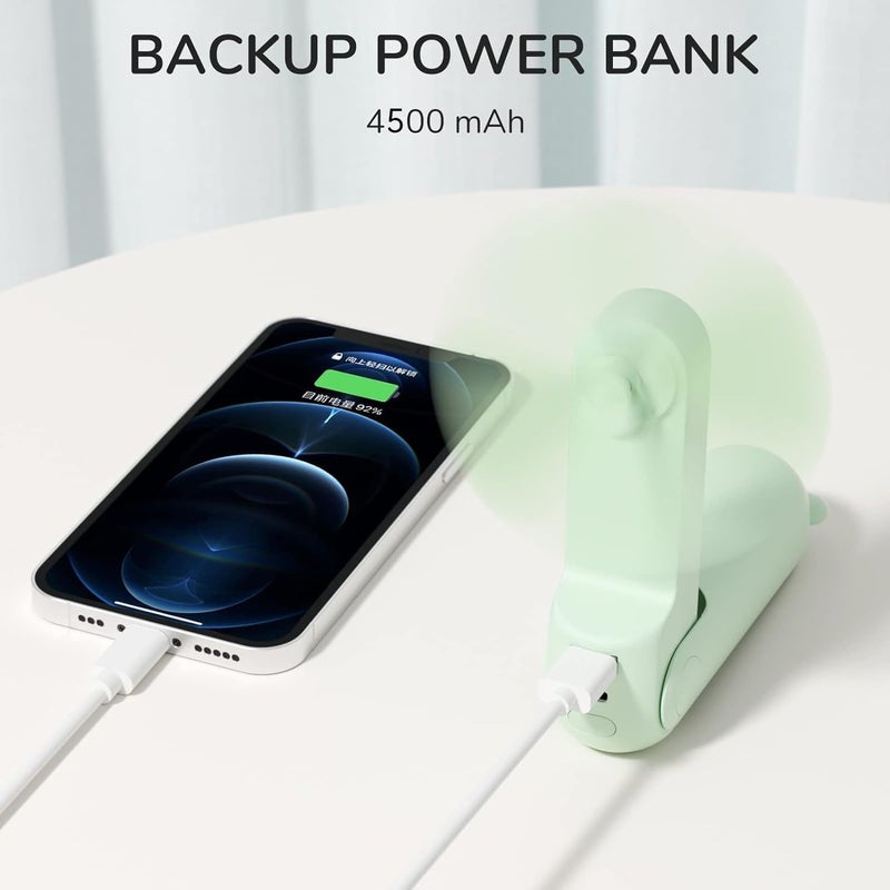 JISULIFE Jizlife Handheld Portable Fan with 4500mAh Power Bank, Up to 37 Hours Runtime - Image 3
