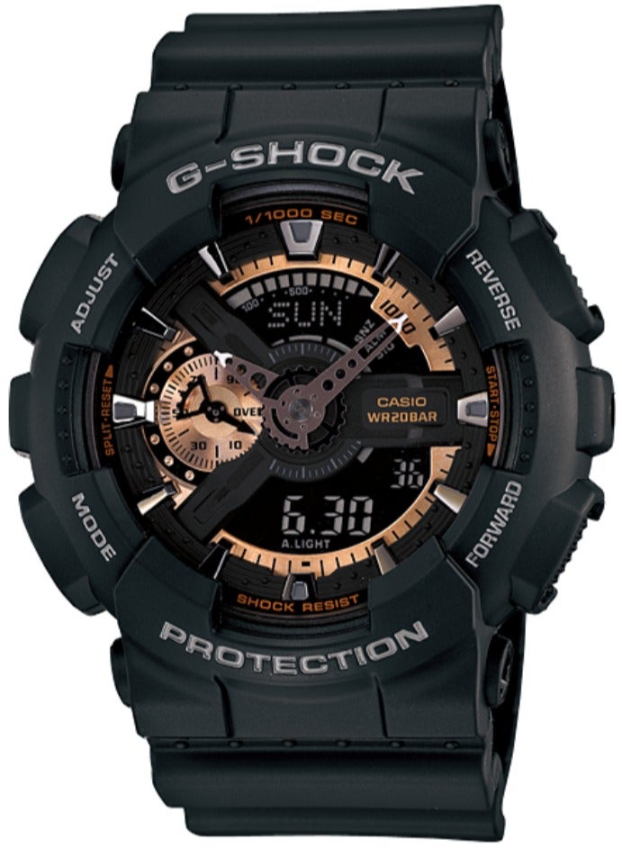 CASIO Men's G-Shock GA110HR-1A Black Rubber Quartz Sport Watch - Image 1