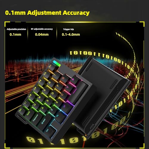 ZUOYA HE30 Rapid Trigger Gaming Keyboard,One-Handed Magnetic Switch Hall Effect RGB HotSwap Custom Mechanical Keyboard Adjustable Actuation,8kHz Hyper Polling Rate,SOCD,Mini Macro Gasket Keypad (Black) - Image 3