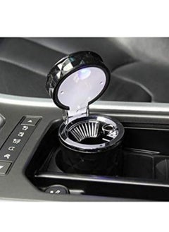 Festive Gallery Car Ashtray, Portable Ashtray for Car, Mini Car Trash Can, Detachable Stainless Steel Ash Tray with Lid, LED Blue Light, Windproof for Outdoor Travel, Home Use  - Image 3