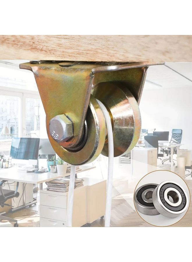 4Pcs Golden V Groove Pulley Heavy Duty Industrial Cable Roller 264 Lbs Capacity - Image 4