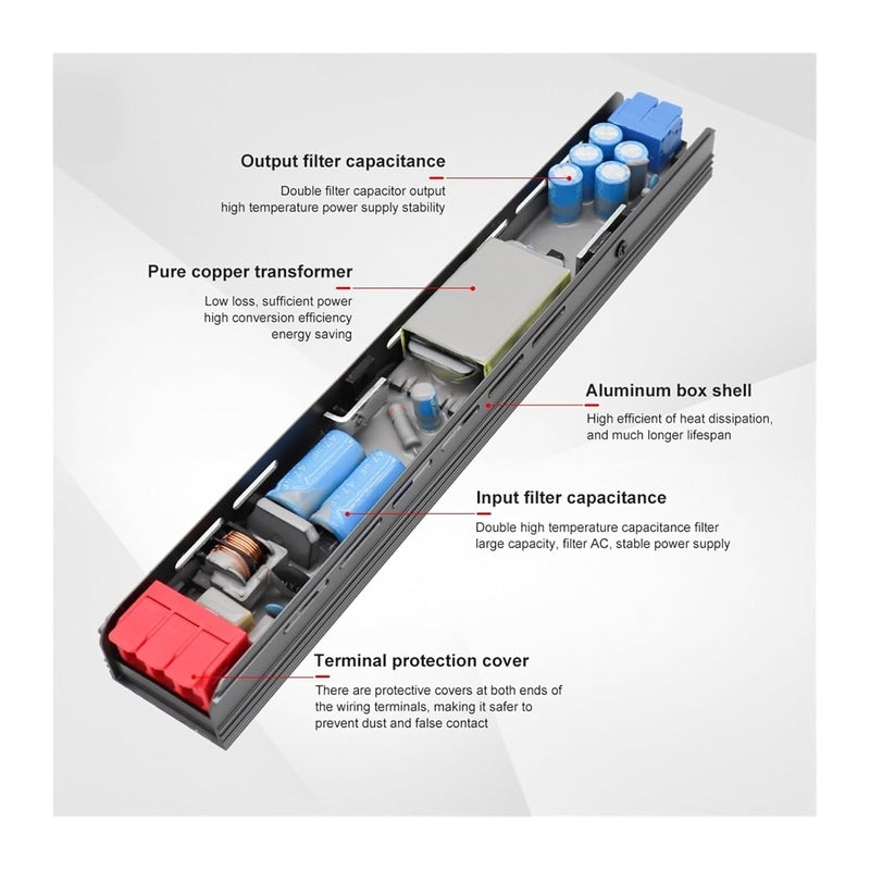 400W 24V LED Power Supply AC to DC Transformer Super Slim Thermal Glue Coated Fast Connector - Image 4