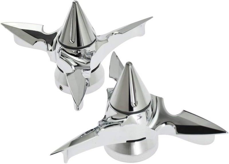 HDBUBALUS Spun Blade Spinning Front Axle Caps ABS Cover Fit for Harley Touring Street Glide Dyna Sportster XL883 XL1200 V Rod 1 Pair Chrome - Image 1