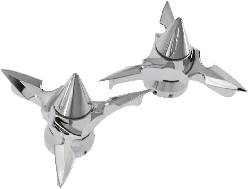 HDBUBALUS Spun Blade Spinning Front Axle Caps ABS Cover Fit for Harley Touring Street Glide Dyna Sportster XL883 XL1200 V Rod 1 Pair Chrome - Image 4