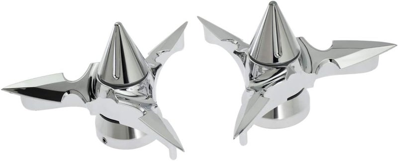 HDBUBALUS Spun Blade Spinning Front Axle Caps ABS Cover Fit for Harley Touring Street Glide Dyna Sportster XL883 XL1200 V Rod 1 Pair Chrome - Image 5