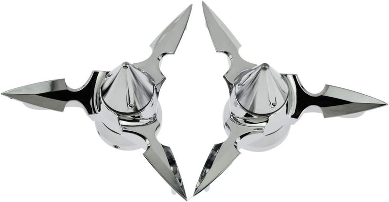 HDBUBALUS Spun Blade Spinning Front Axle Caps ABS Cover Fit for Harley Touring Street Glide Dyna Sportster XL883 XL1200 V Rod 1 Pair Chrome - Image 2