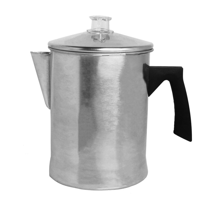 Mirro Mirro Aluminum Stove Top Percolator Brew Coffee On Gas or Electric Stovetop 9 Cup Silver 