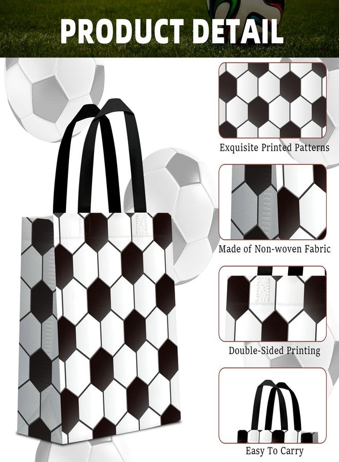 KERINGO 24 PCS Soccer Gift Bags with Handle Soccer Ball Party Supplies Reusable Goodie Bags Non Woven Birthday Party Supplies Goody Bag for Boys Girls - Image 3
