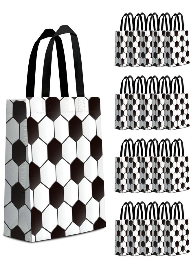 KERINGO 24 PCS Soccer Gift Bags with Handle Soccer Ball Party Supplies Reusable Goodie Bags Non Woven Birthday Party Supplies Goody Bag for Boys Girls - Image 1