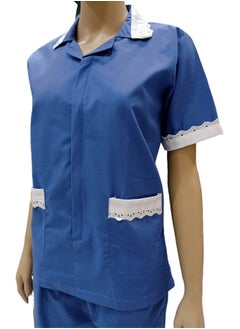 Rannah's Uniform Maid Uniform with Zipper Top and Pants Blue Domestic Helper Uniform  - Image 2