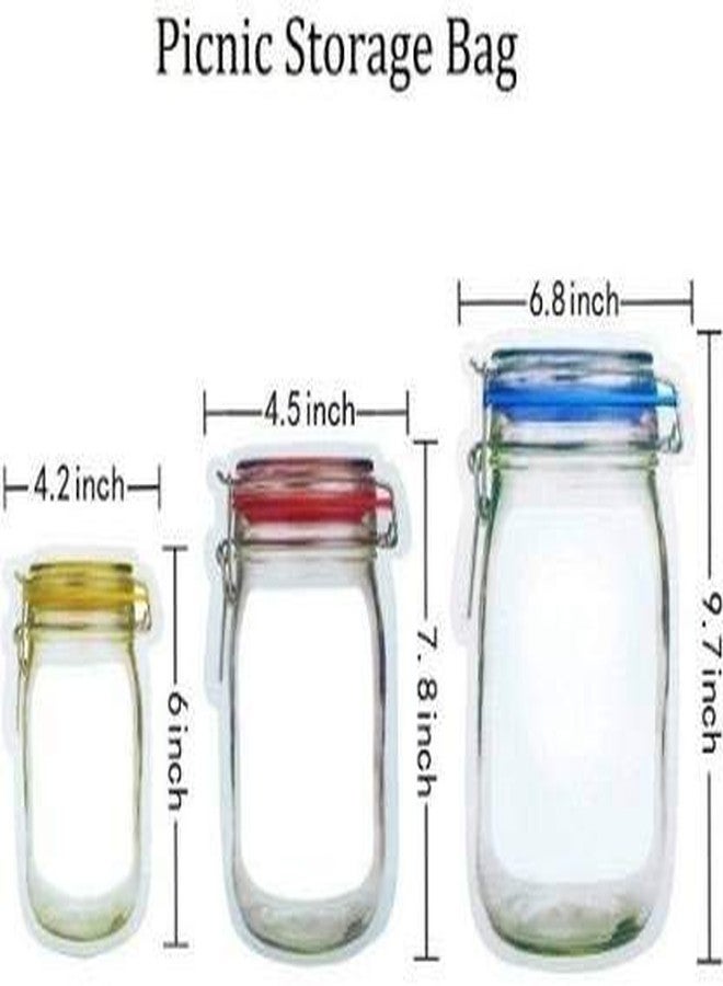 Adaamya JK 15 Pcs Mason Jar Bottles Bags, Jar Pouch for Food Storage Bag Jar Pouch for Fridge Zip Lock Bags Reusable Airtight Seal Storage Bags (15 pcs) (500) - Image 5