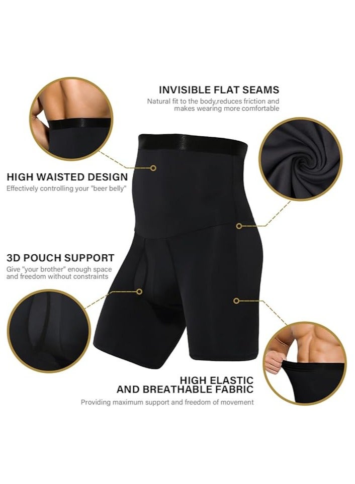 Generic Men's Body Shaper Tummy Control Slimming Shapewear Shorts High Waist Boxer Seamless Belly Girdle Boxers  - Image 2