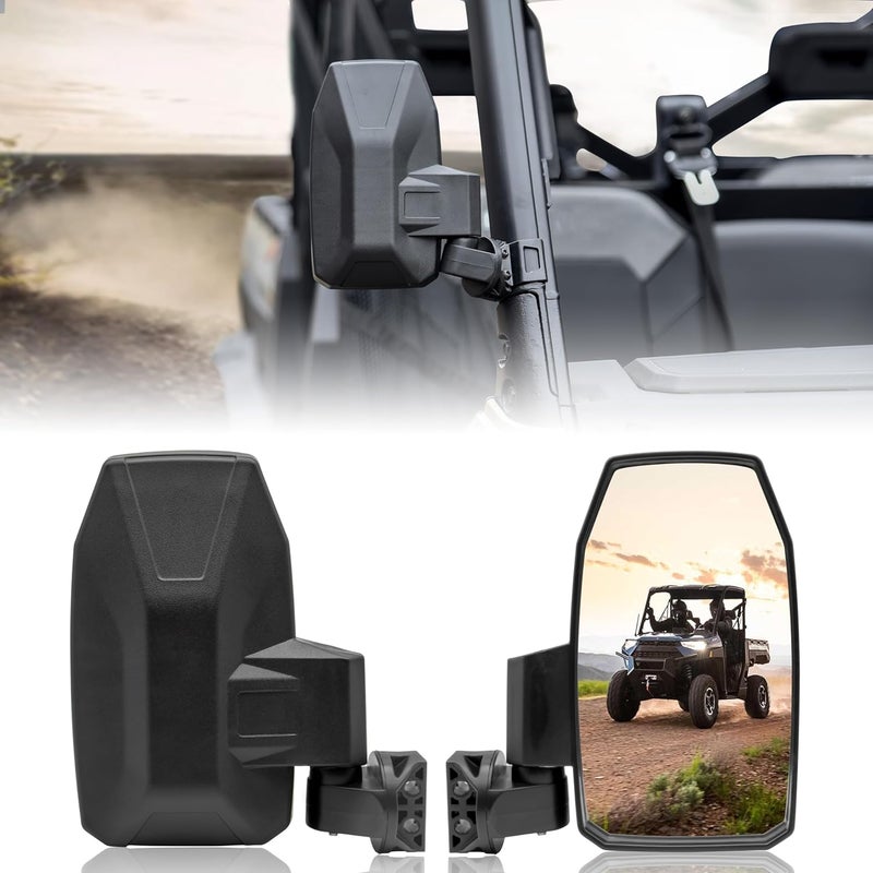 SAUTVS Adjustable Folding Side Rear View Mirrors for Polaris Ranger 1000 XP 570 900 (2PCS) - Image 1