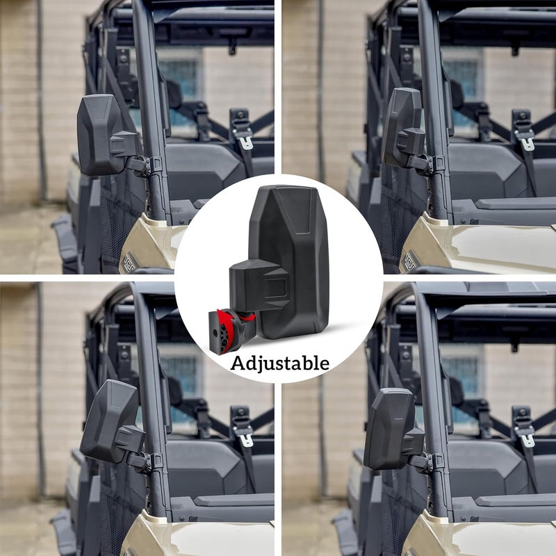 SAUTVS Adjustable Folding Side Rear View Mirrors for Polaris Ranger 1000 XP 570 900 (2PCS) - Image 4