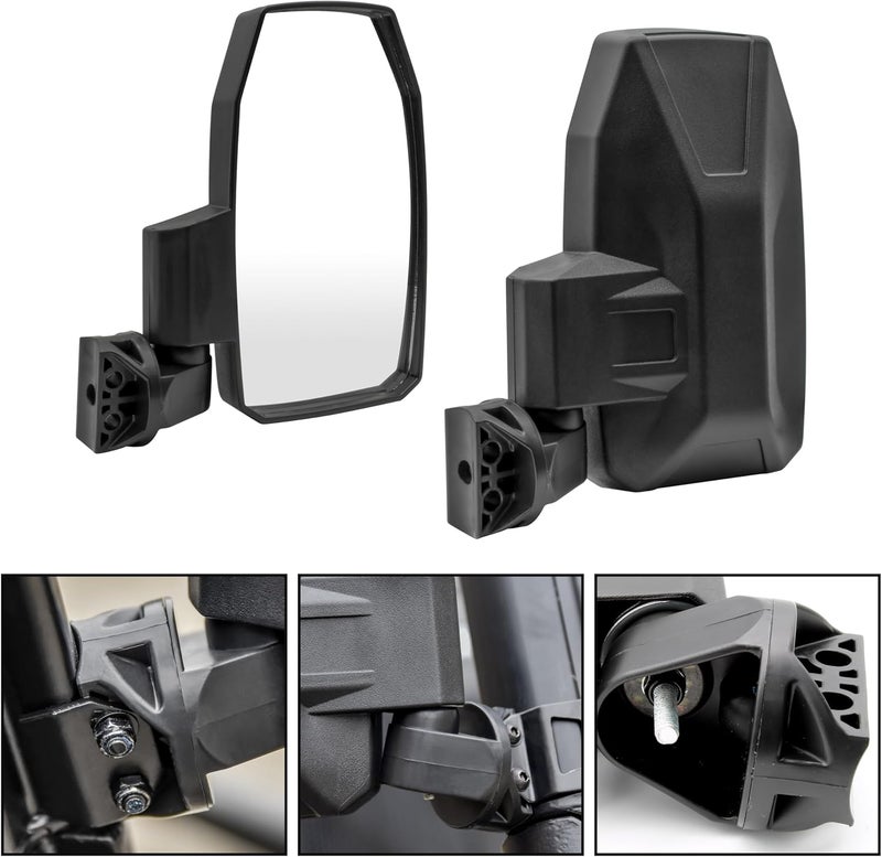 SAUTVS Adjustable Folding Side Rear View Mirrors for Polaris Ranger 1000 XP 570 900 (2PCS) - Image 3