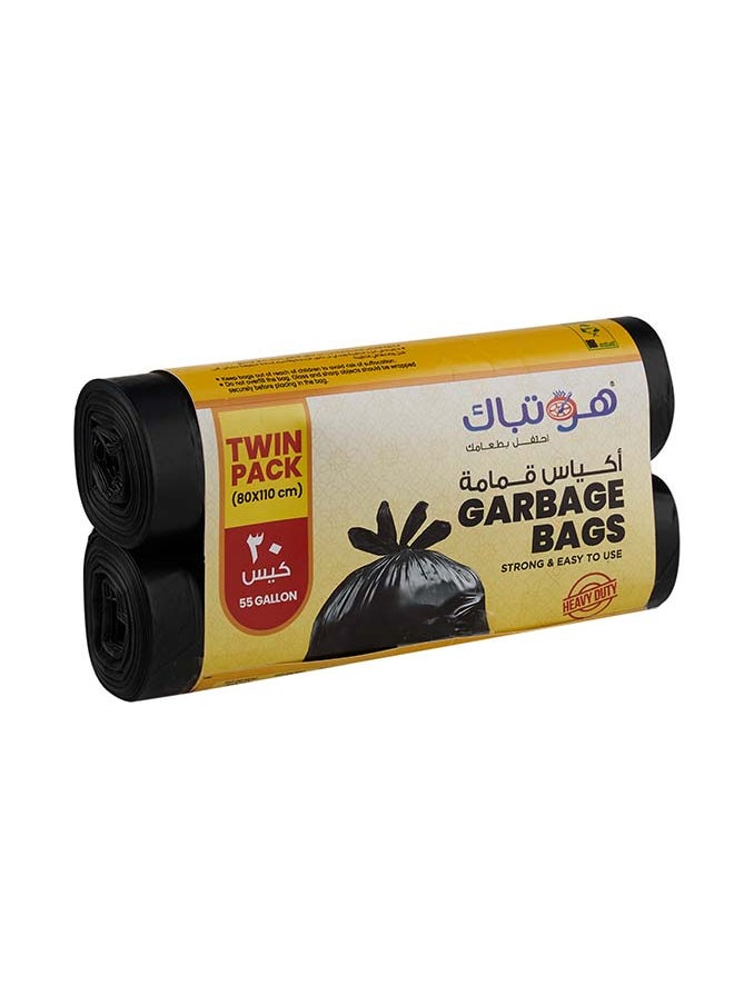 Hotpack - لفاف أكياس قمامة ثقيلة من هوتباك اقتصادية 80x110 سم 15 قطعة × 2 لفافة - Image 1