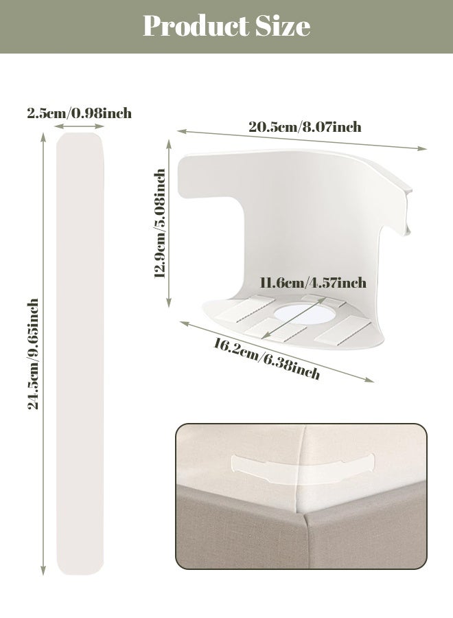 HomKawt Bed Sheet Holder Set Bed Sheet Fixing Buckle Fixed Sheet With Lock Strip, Suitable For Bed Sheet Mattresses and Bedding of Various Sizes-4PCS White - Image 3