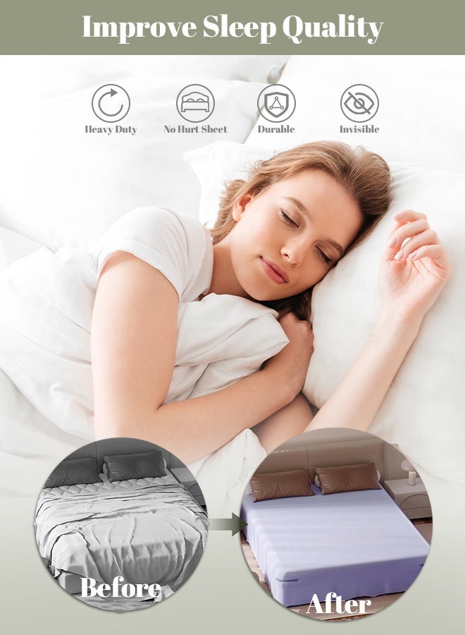 HomKawt Bed Sheet Holder Set Bed Sheet Fixing Buckle Fixed Sheet With Lock Strip, Suitable For Bed Sheet Mattresses and Bedding of Various Sizes-4PCS White - Image 4