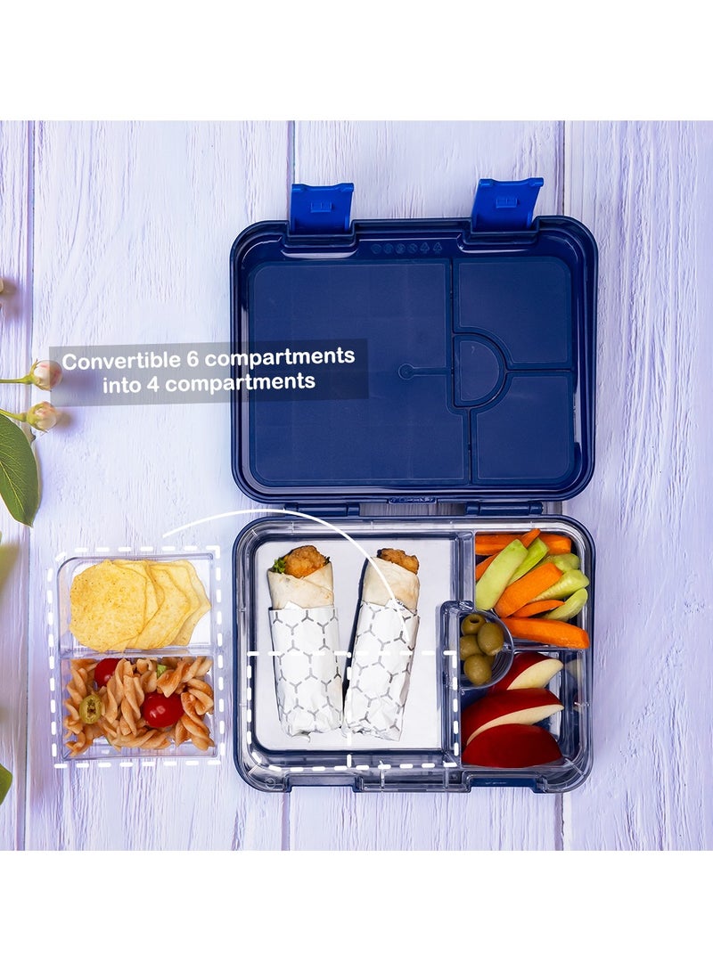 Eazy Kids صندوق غداء إيزى كيدز مع حقيبة غداء معزولة ومجموعة قواطع - مجموعة - كل، نوم، لعبة أزرق - Image 3