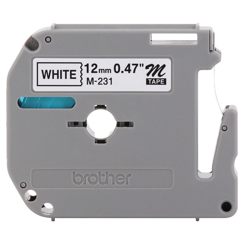 Brother(R) M-231 Black-On-White Tape, 0.5in. x 26.2ft., BRTM231 - Image 1