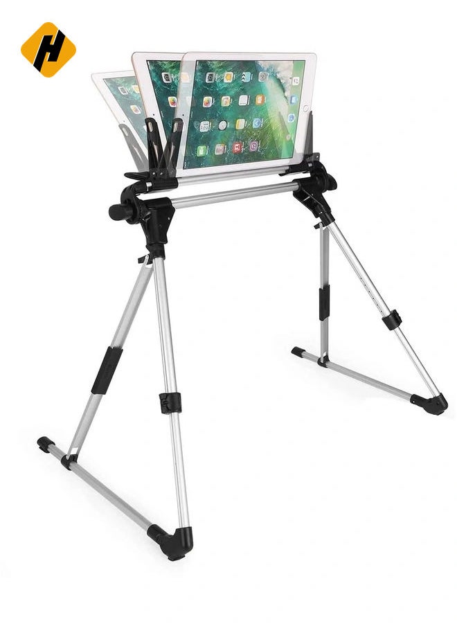 HuHa - Tablet Holder, 360 Adjustable Phone/Tablet Stand with Steel Arm, Lazy Mount Tablet Clamp for All 4"-10.5" Phones, Tablet, Switch, for Gaming, Watching Video, Chatting - Image 1