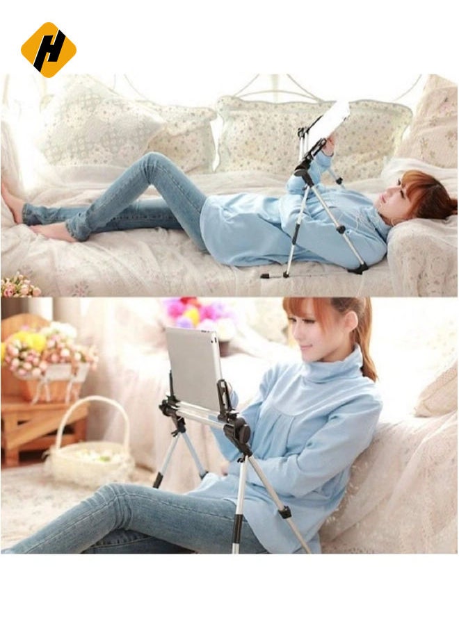 HuHa - Tablet Holder, 360 Adjustable Phone/Tablet Stand with Steel Arm, Lazy Mount Tablet Clamp for All 4"-10.5" Phones, Tablet, Switch, for Gaming, Watching Video, Chatting - Image 1