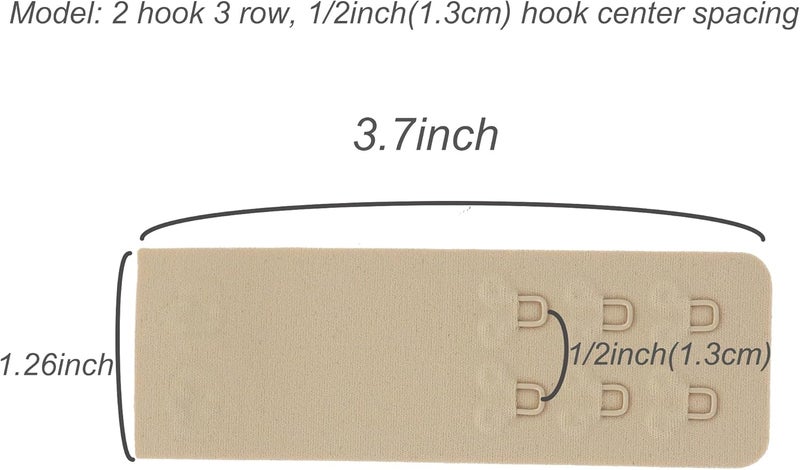 SAMGU Store Women's Bra Extenders 2 Hook / 3 Hook / 4 Hook / 5 Hook / 6 Hook, Soft Stretchy Back Bra Extension Strap - Image 2
