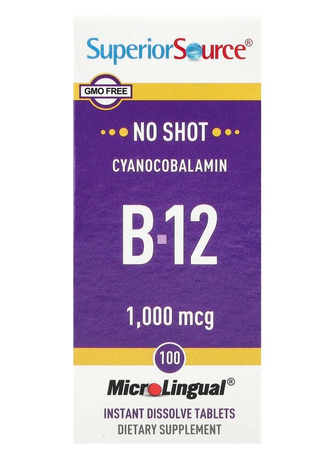 Superior Source Cyanocobalamin B12 1000 mcg 100 MicroLingual® Instant Dissolve Tablets 