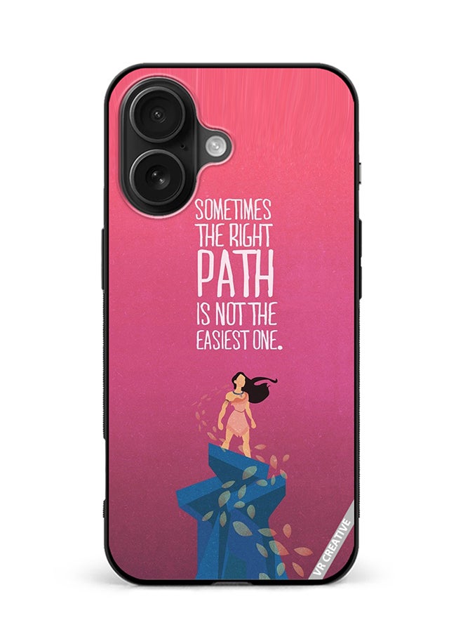 Protective Case Cover For Apple iPhone 16 Plus Sometimes The Right Path Design Multicolour