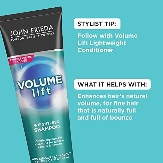 John Frieda VOLUME LIFT LIGHTWEIGHT SHAMPOO FOR NATURAL FULLNESS, 8.45 OUNCES, SAFE FOR COLOR-TREATED HAIR, VOLUMIZING SHAMPOO FOR FINE OR FLAT HAIR - Image 3